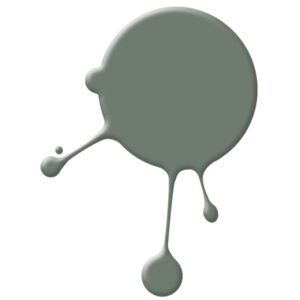 a splat of Farrow and Ball Green Smoke no.47 paint